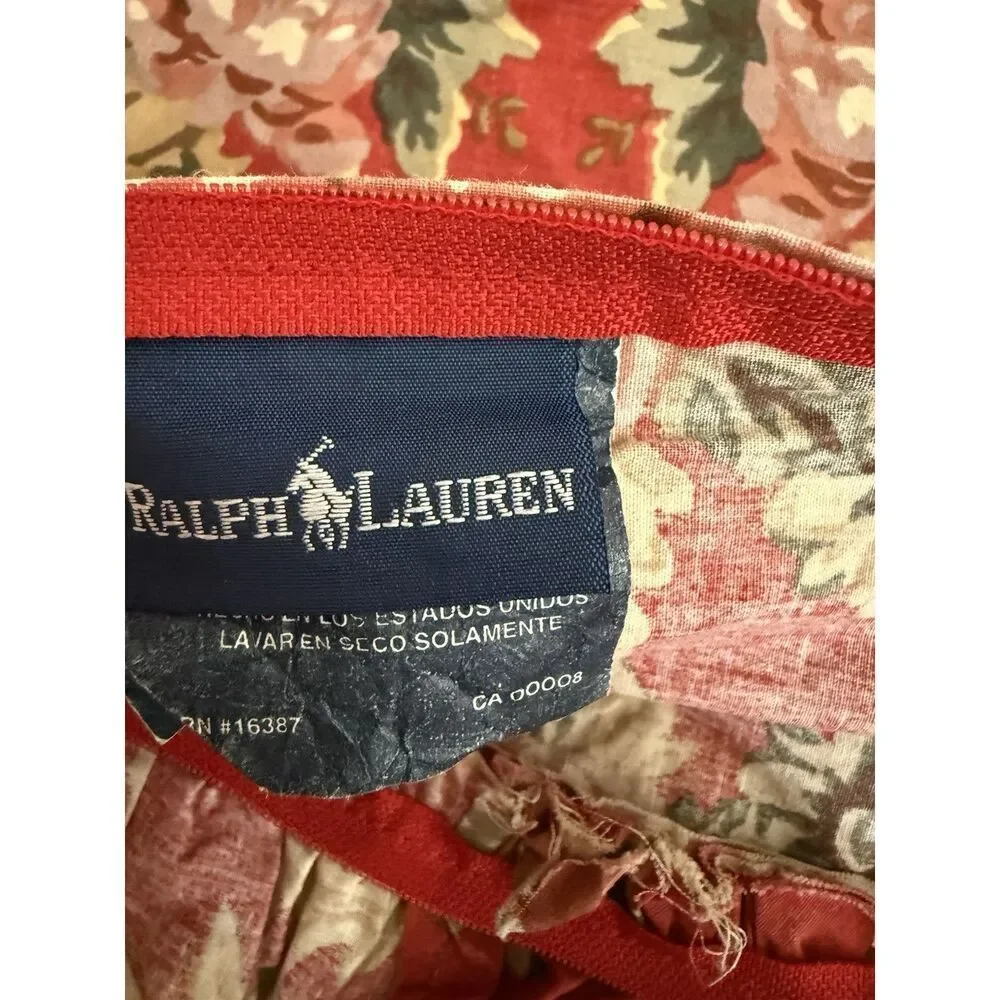 2 Ralph Lauren DANIELLE MARSEILLES 2 Throw Pillow Covers Cottage Floral Ruffle